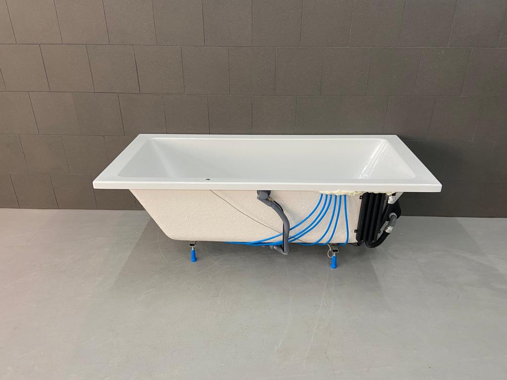 Lambini Designs Cube bubbelbad 180x80cm elektronisch 12 aerojets RVS