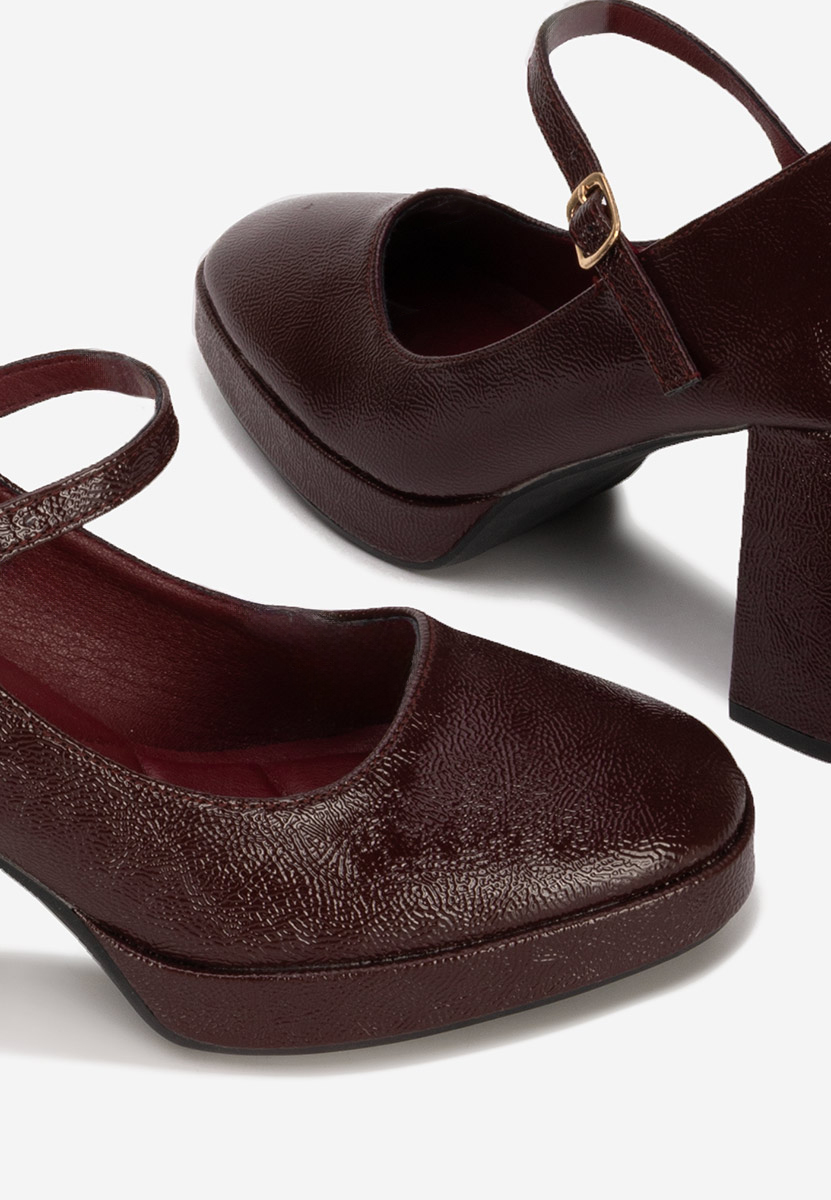 Chaussures à talon épais bordeaux Otela