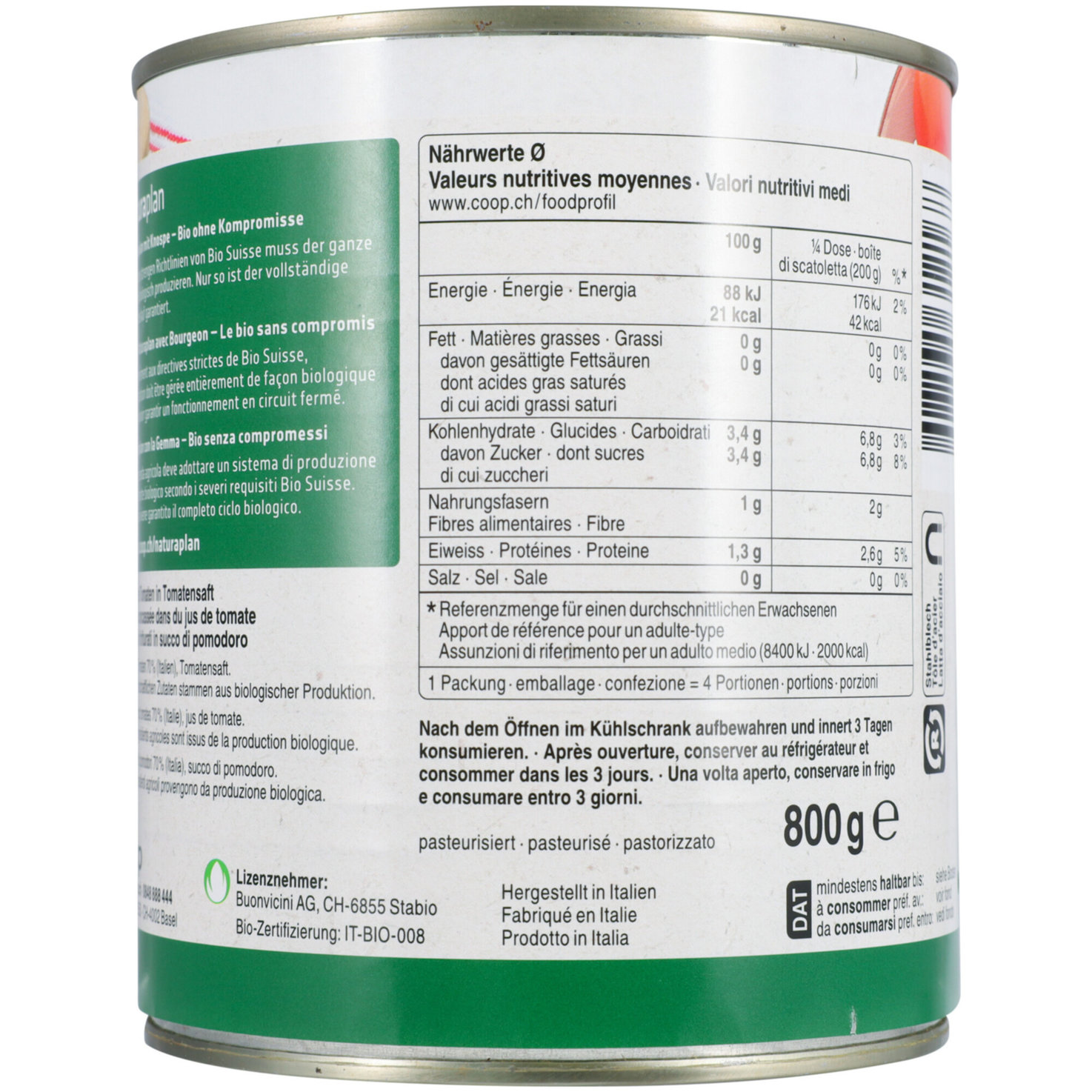 Naturaplan Bio Tomaten gehackt