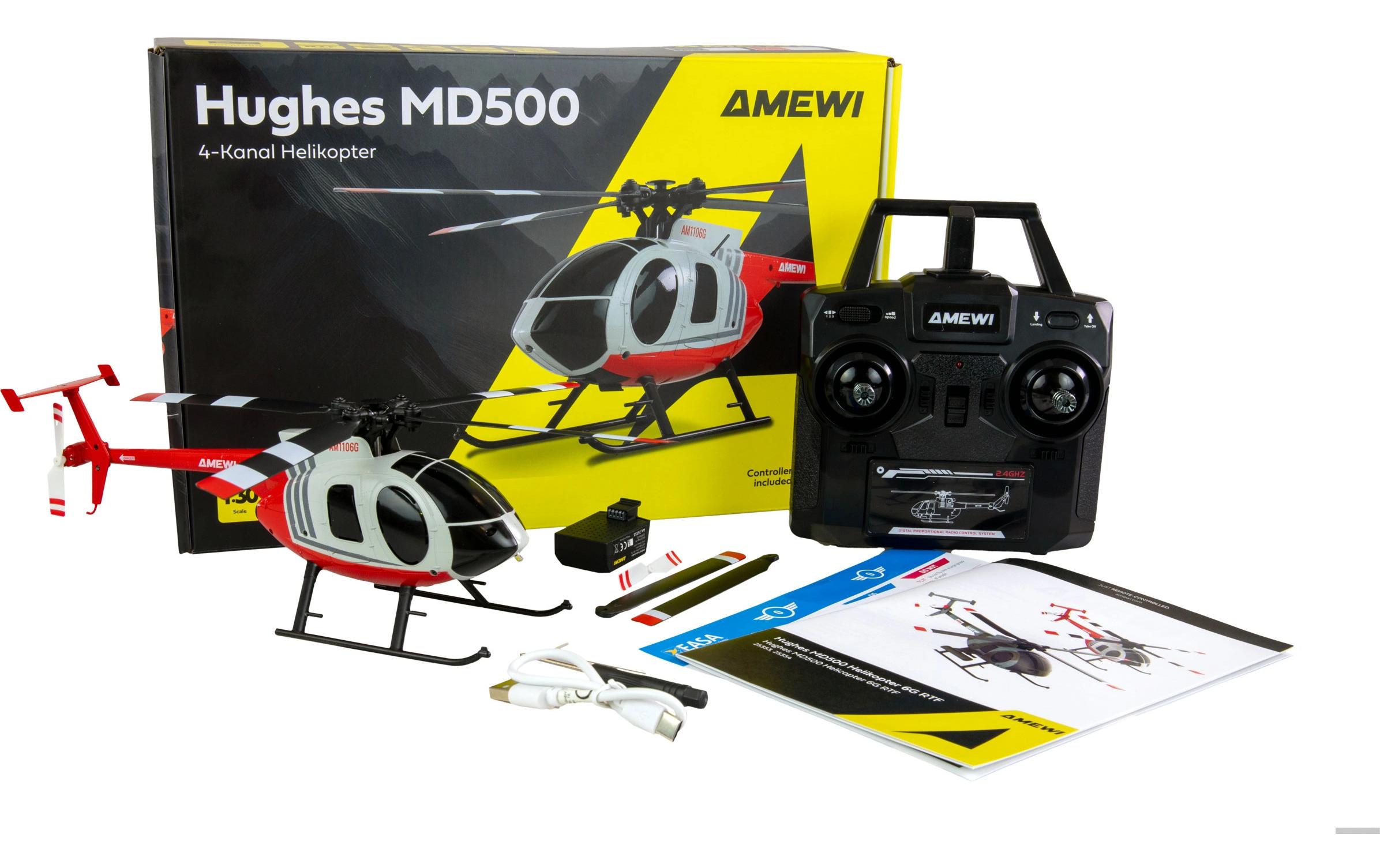 Helikopter Hughes MD500 Zivil 4-Kanal 6G RTF<br>RC Helikopter mit Sechs-Achs-Gyroskop