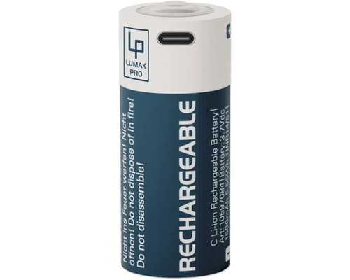 LUMAK PRO Oplaadbare Batterij C Baby 1.5V 3000 mAh Li-ion 2 Stuks met USB-C