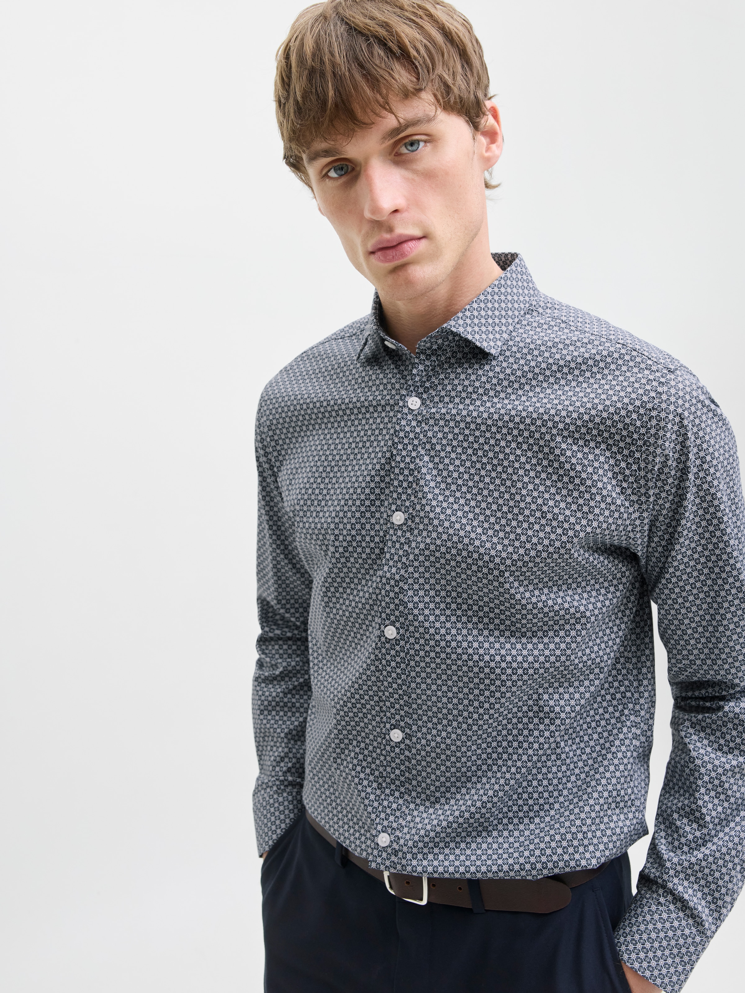 Jack & Jones Langarmhemd »JPRBLABLACKPOOL STRETCH AOP LS SHIRT SN«