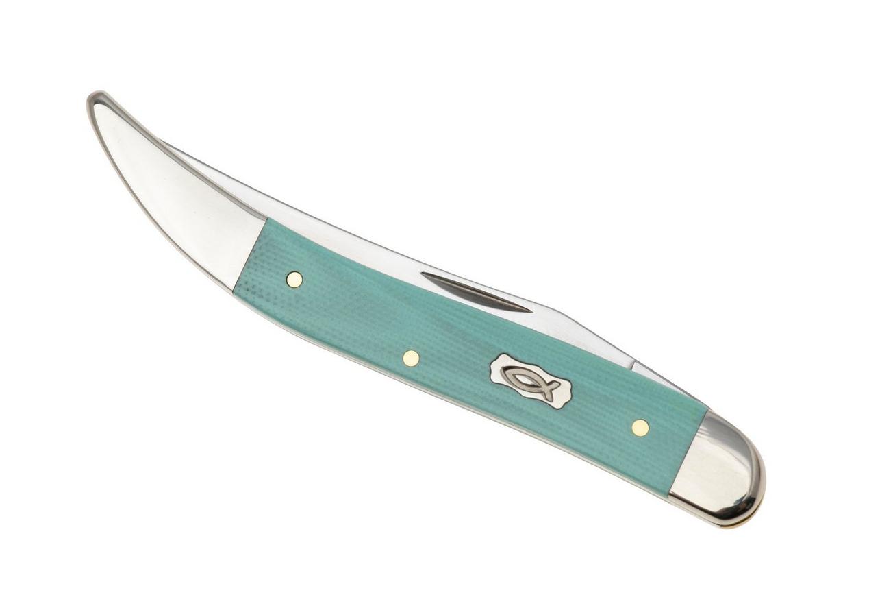 Case Medium Texas Toothpick 18105 Smooth Seafoam Green G10 1010094 SS, zakmes