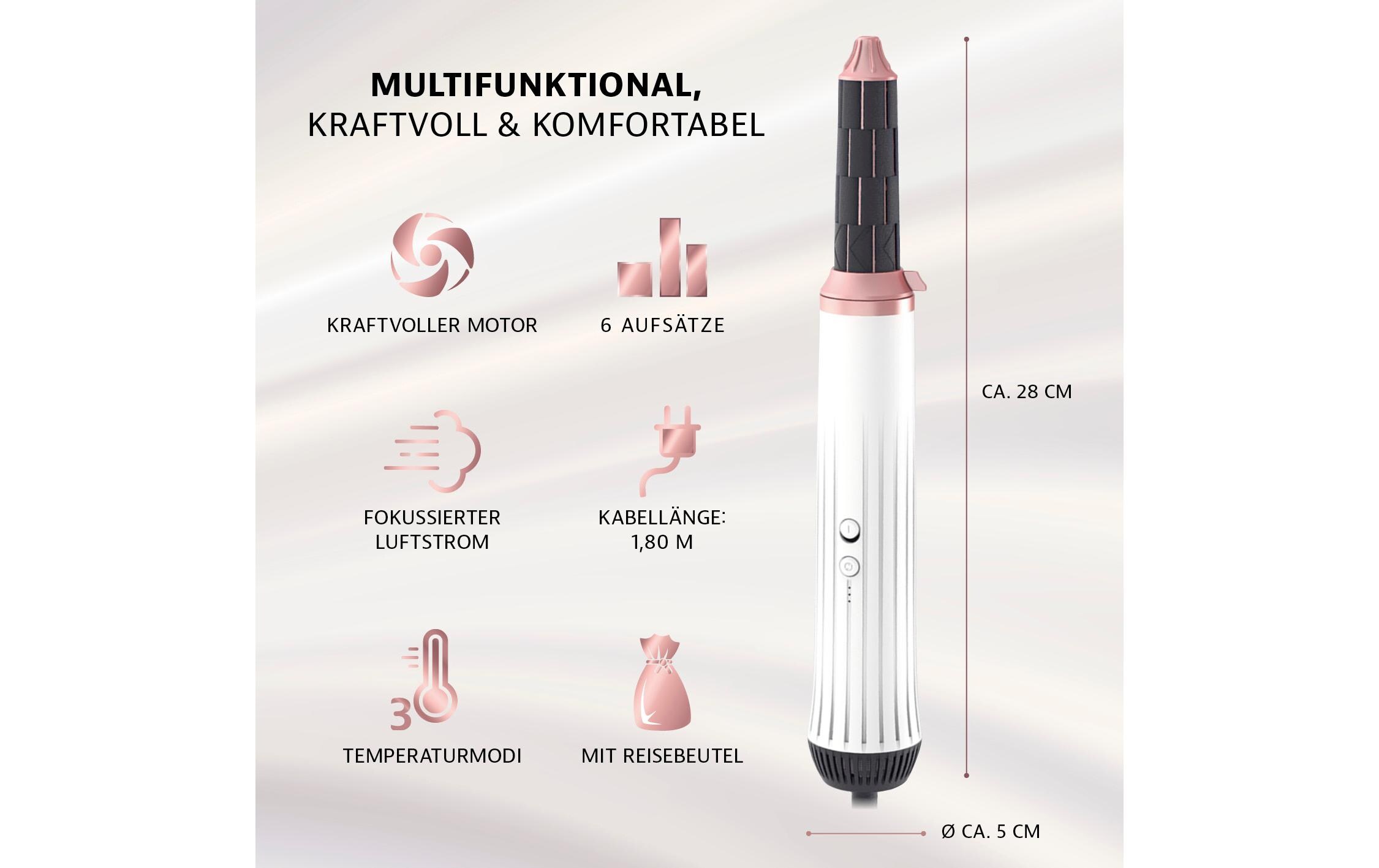 Multistyler Haartrockner mit 8 Aufsätzen, AnthrazitMultifunktions Föhn