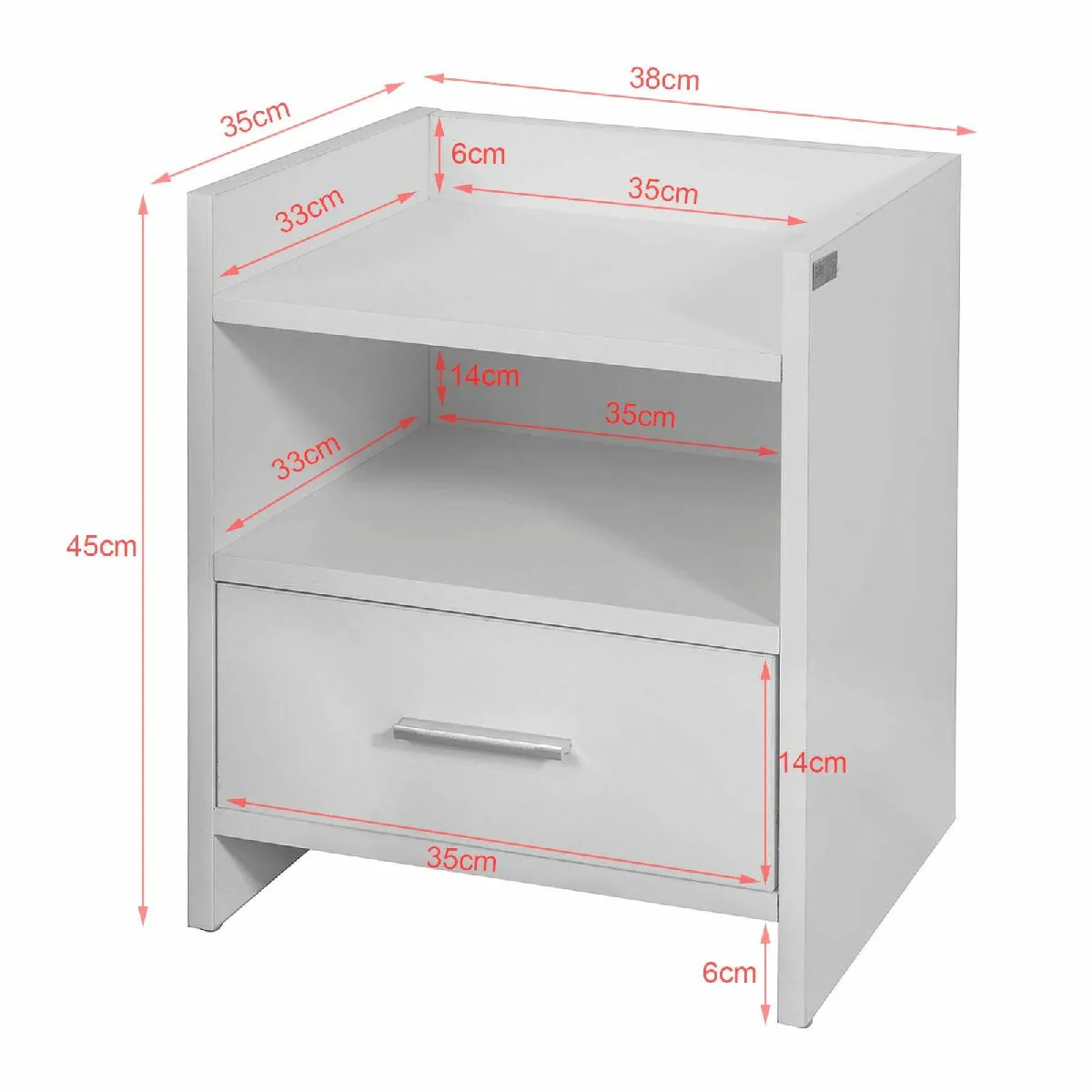 SoBuy Table de Chevet - Blanc