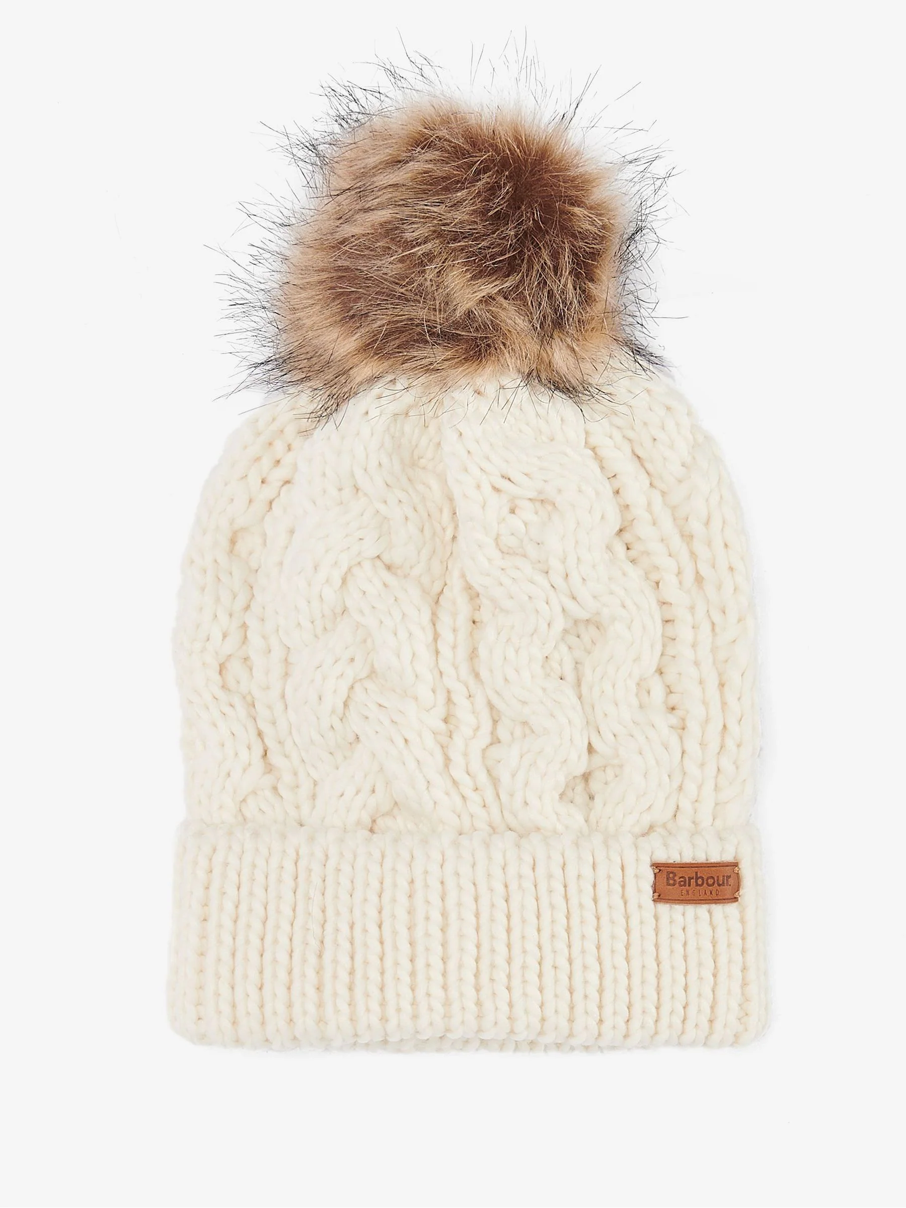 Crème Penshaw - Barbour® Penshaw Beanie-muts met pompon