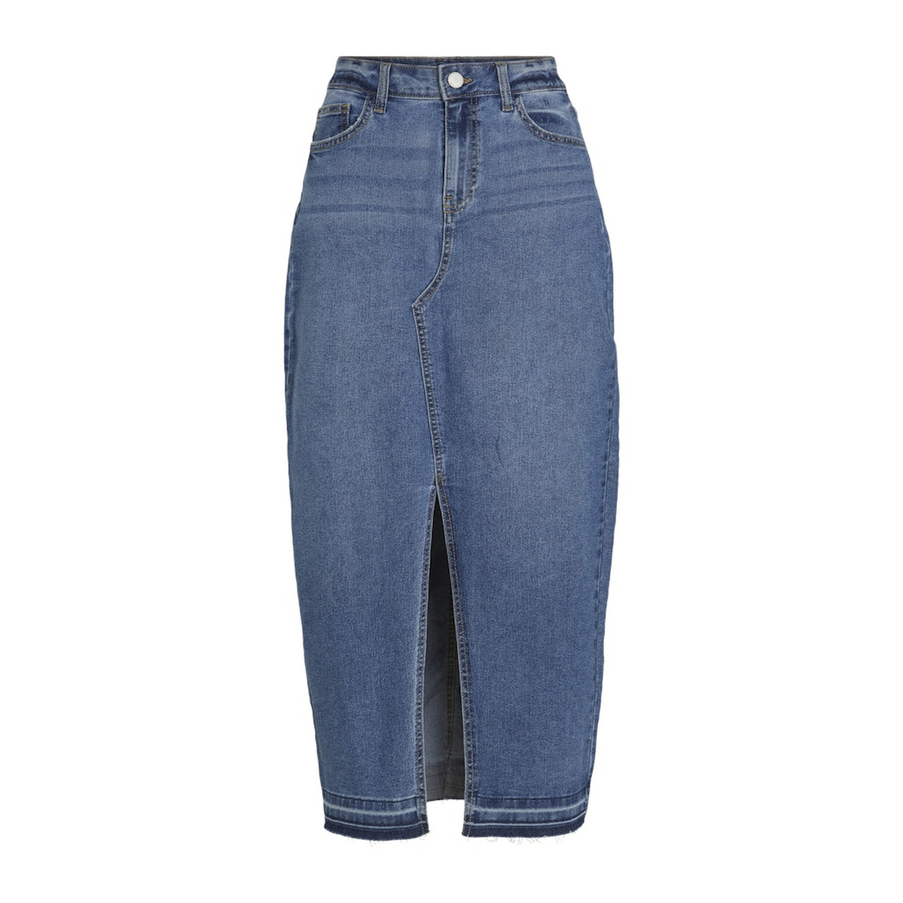 Vila VIRAY HW ANCLE DENIM SKIRT MBD