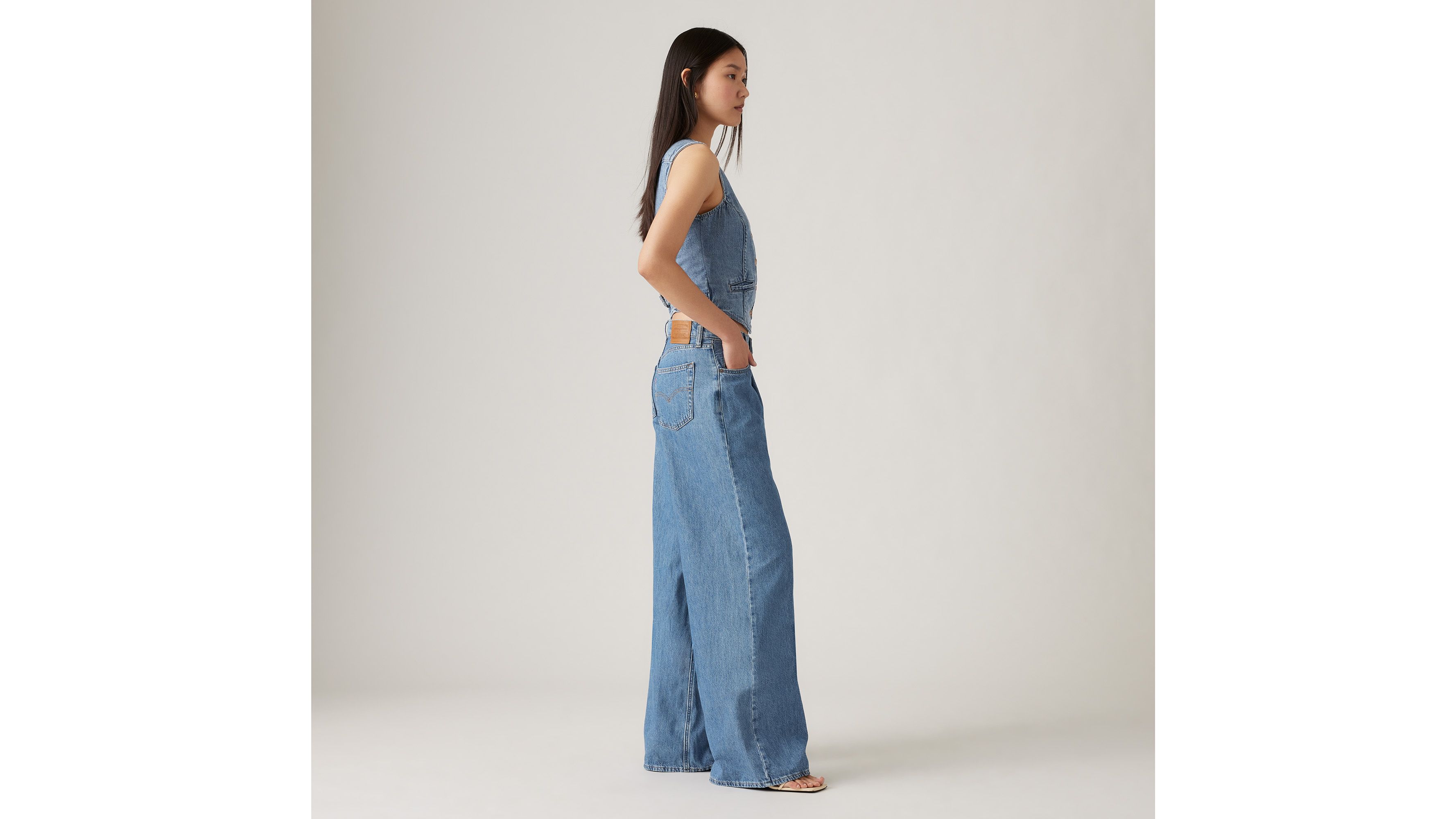 Jean Baggy Dad Wide Leg Lightweight - Cause And Effect - Bleu