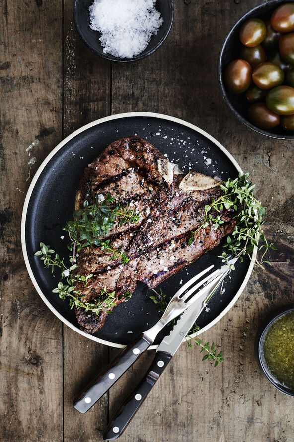 Gense Old Farmer Classic steakbestik/grillbestik 12 dele træ/stål Stål, natur