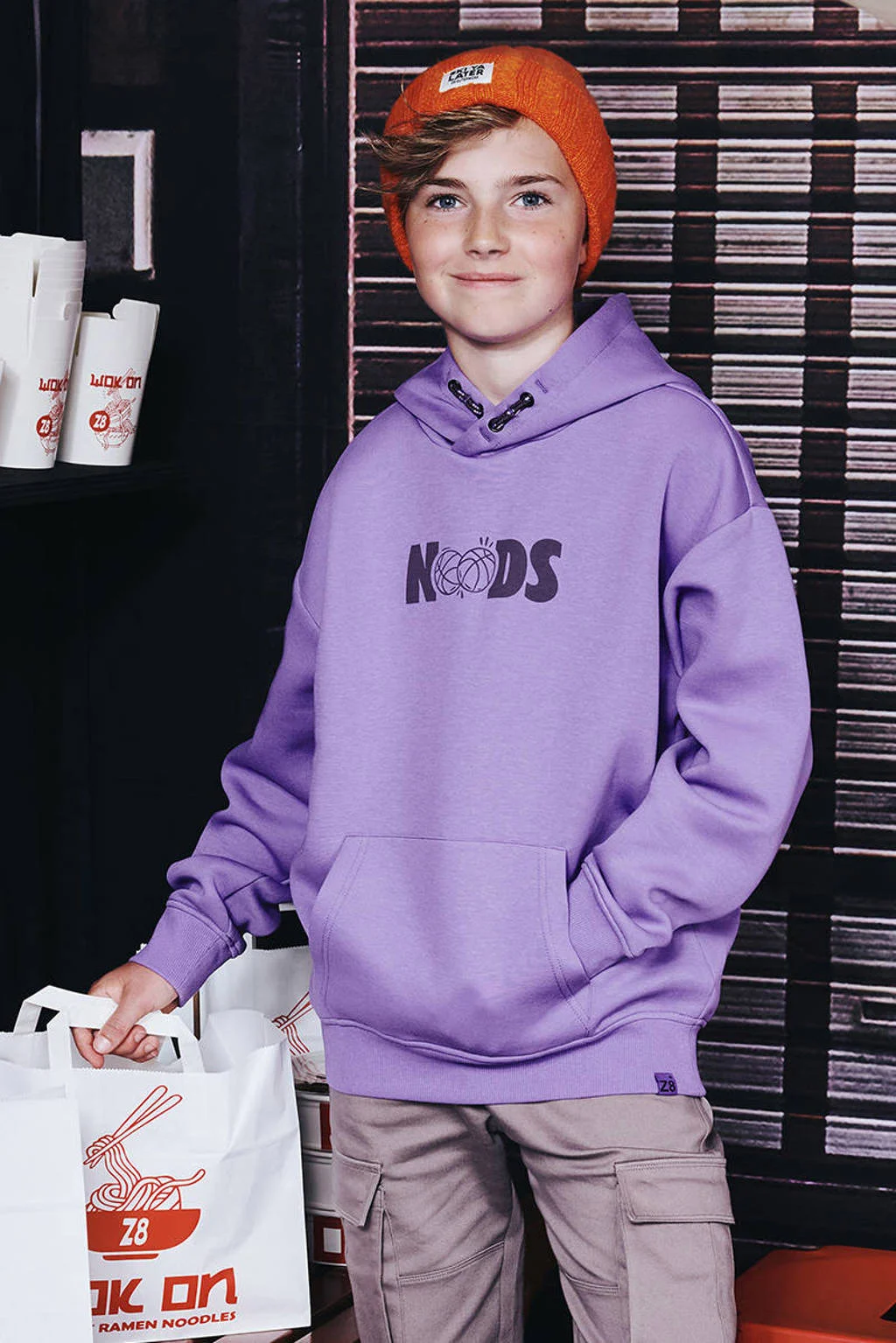 Z8 kids hoodie Jace met backprint paars