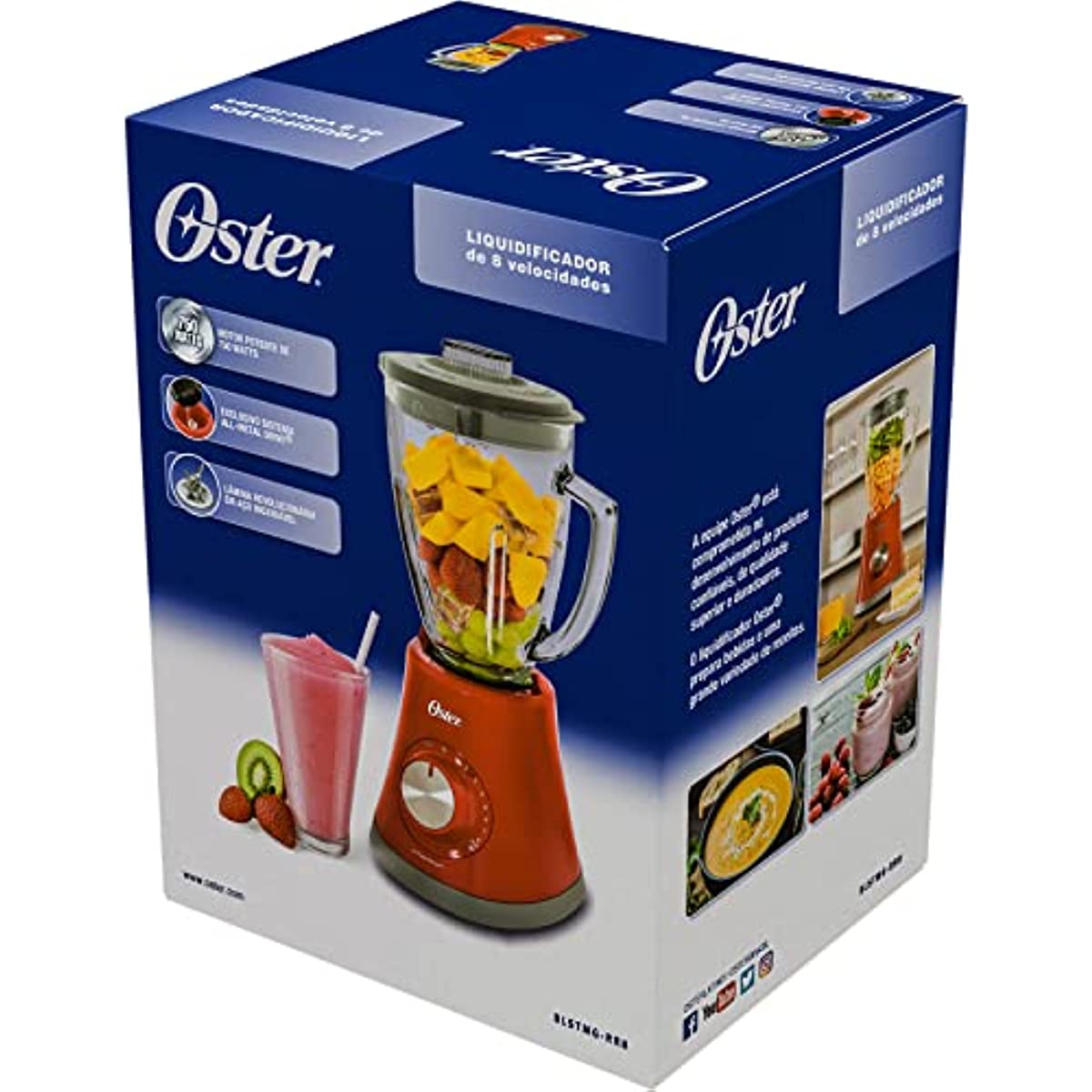 Liquidificador Super Chef, Vermelho, 127v, Oster