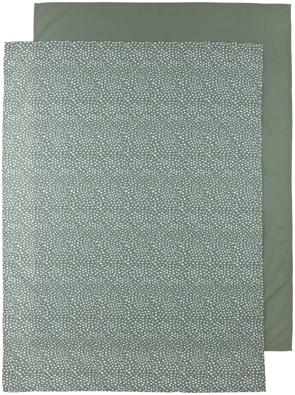 baby wieglaken - set van 2 Cheetah/Uni 75x100 cm forest green