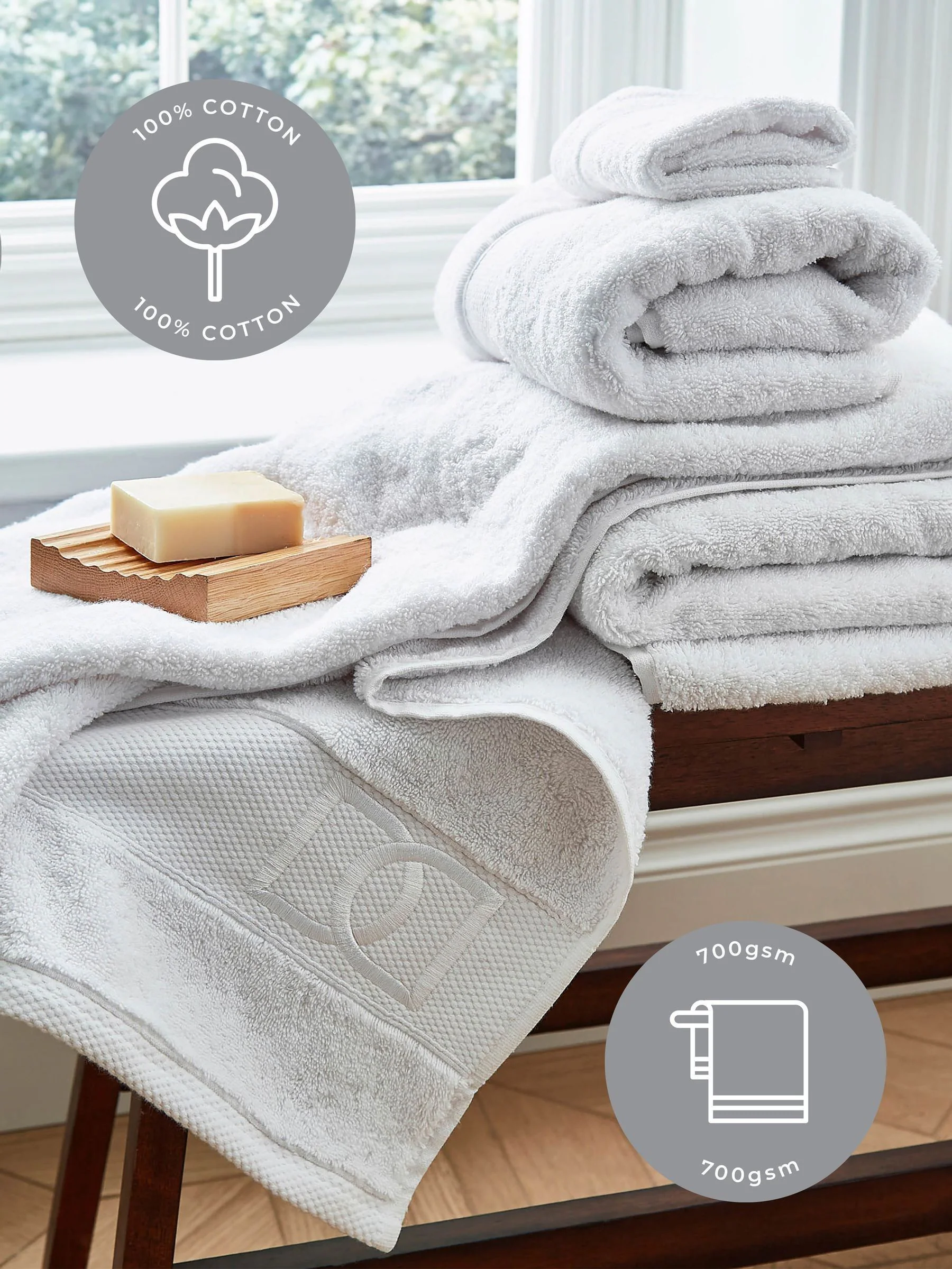 Liddell Set of 2 Cotton Bath Towels