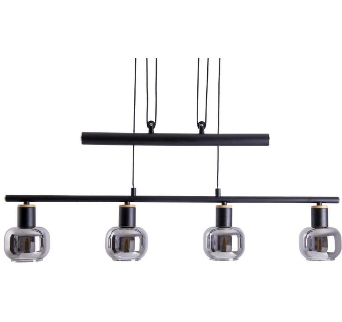 Pendelleuchte 4er «Fumoso»<br>Vier Hängeleuchten aus Metall und Glas