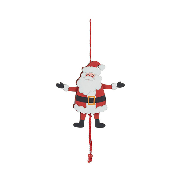 Boule de noel figurine père noel en bois 14cm
