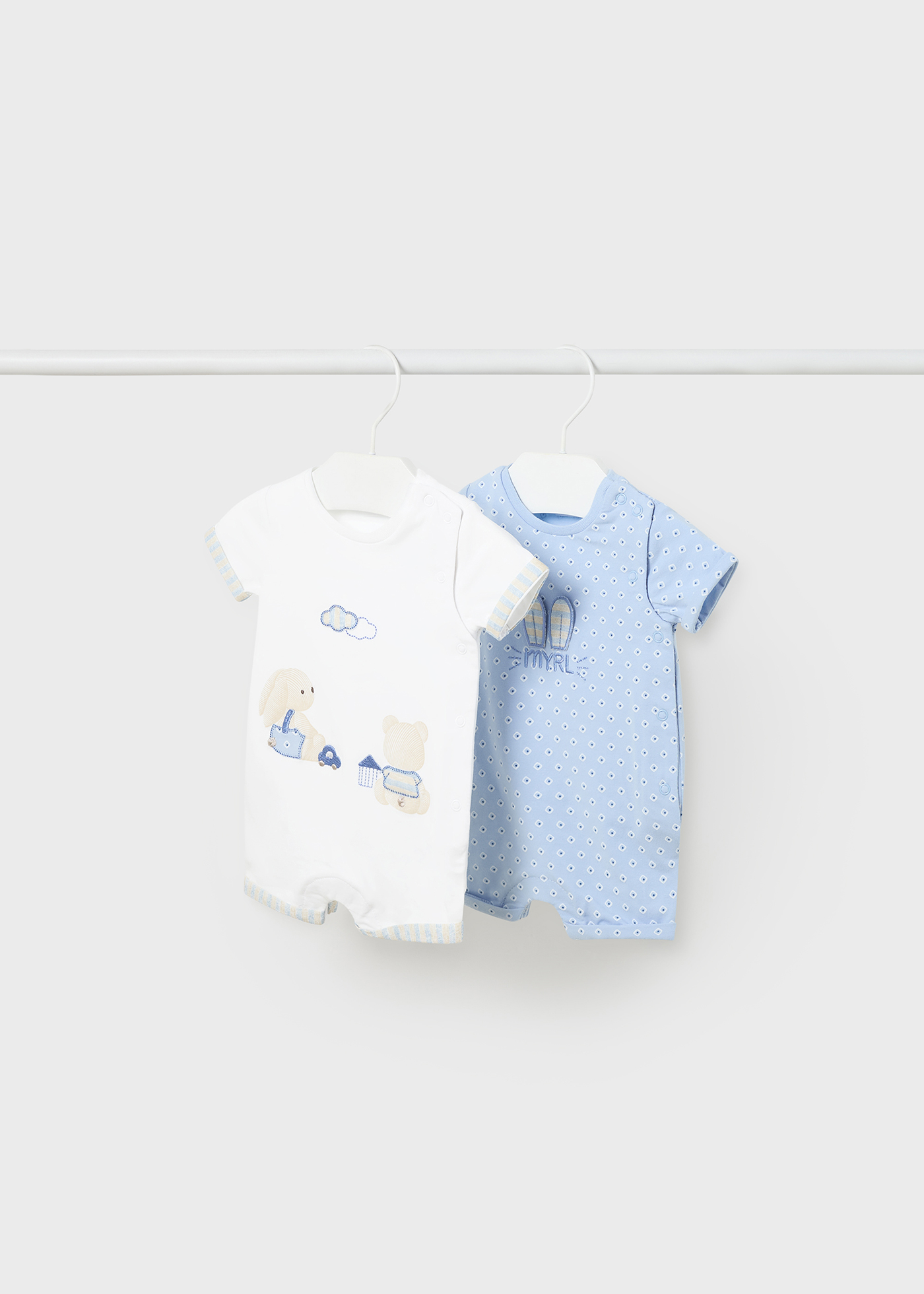 Conjunto de 2 macacões Better Cotton para recém-nascidos, cor cru