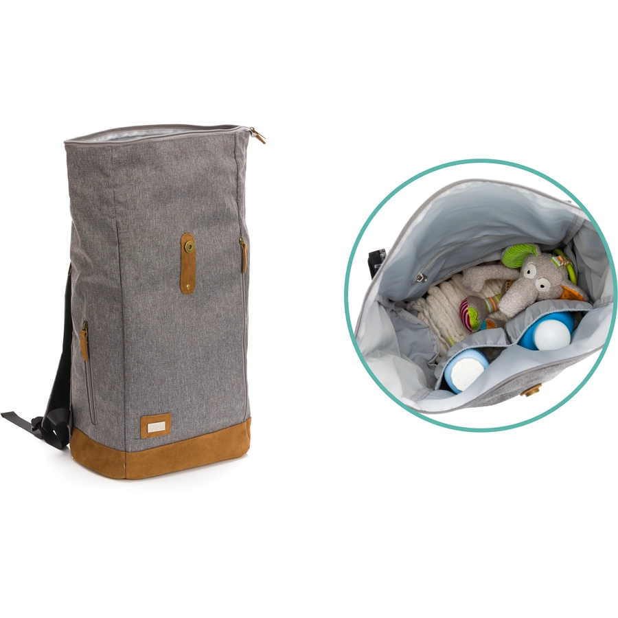 fillikid Wickelrucksack Rolltop Berlin Grau Melange