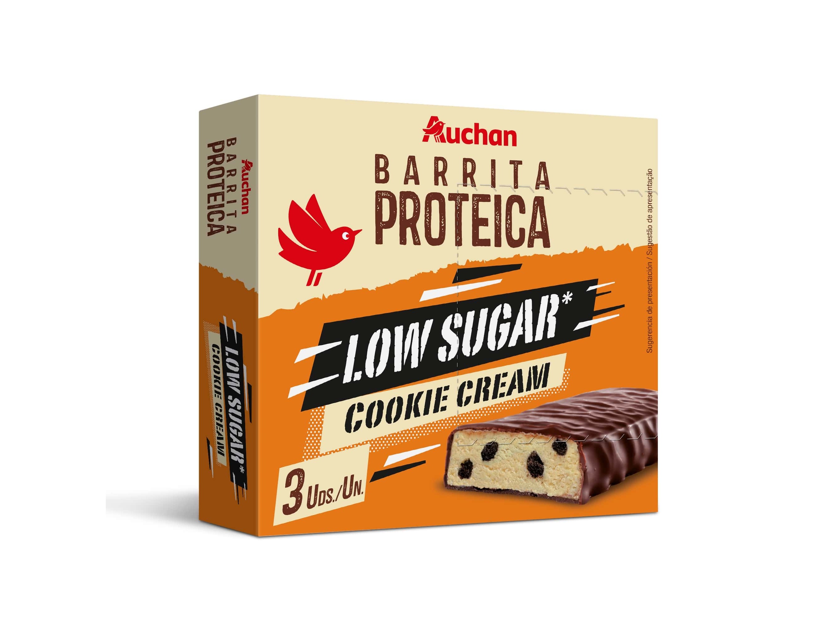 BARRITA PROTÉICA AUCHAN COOKIE CREAM 120(3X40)G