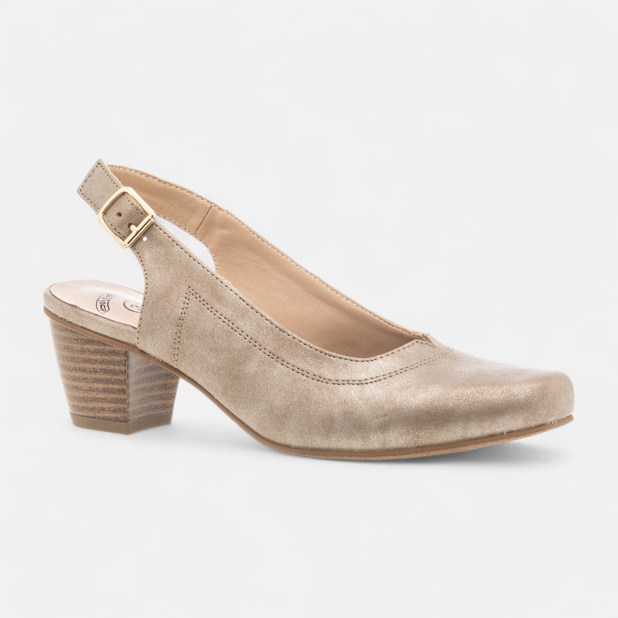 Escarpins avec bride arrière à talon Femme bronze