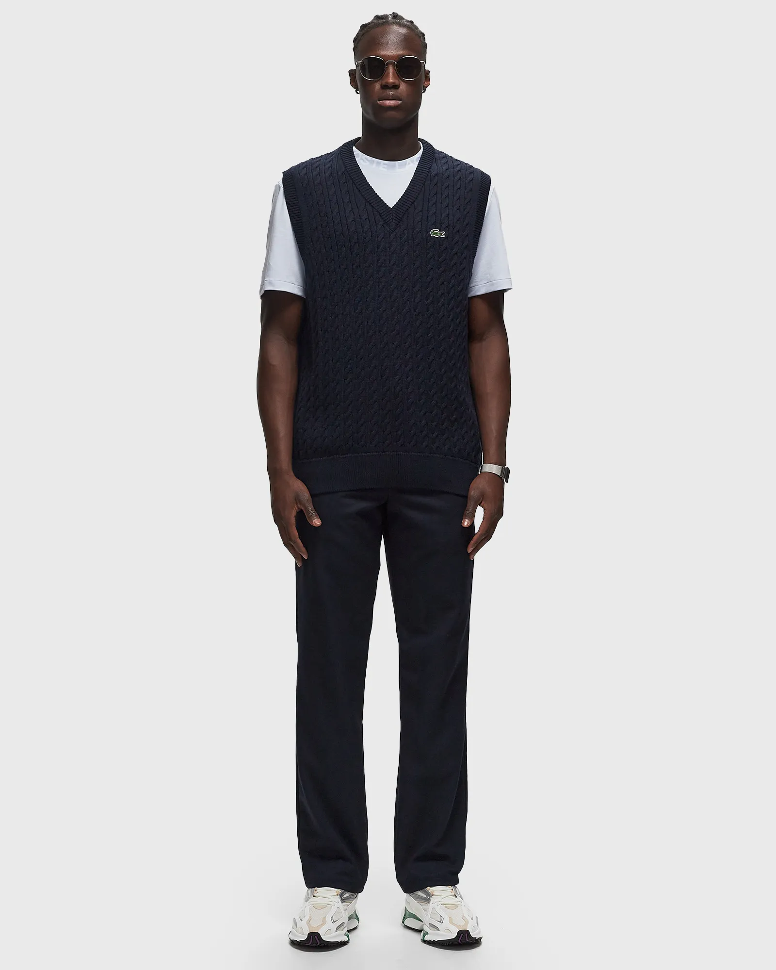 Lacoste COTTON BLEND CABLE KNIT SWEATER VEST