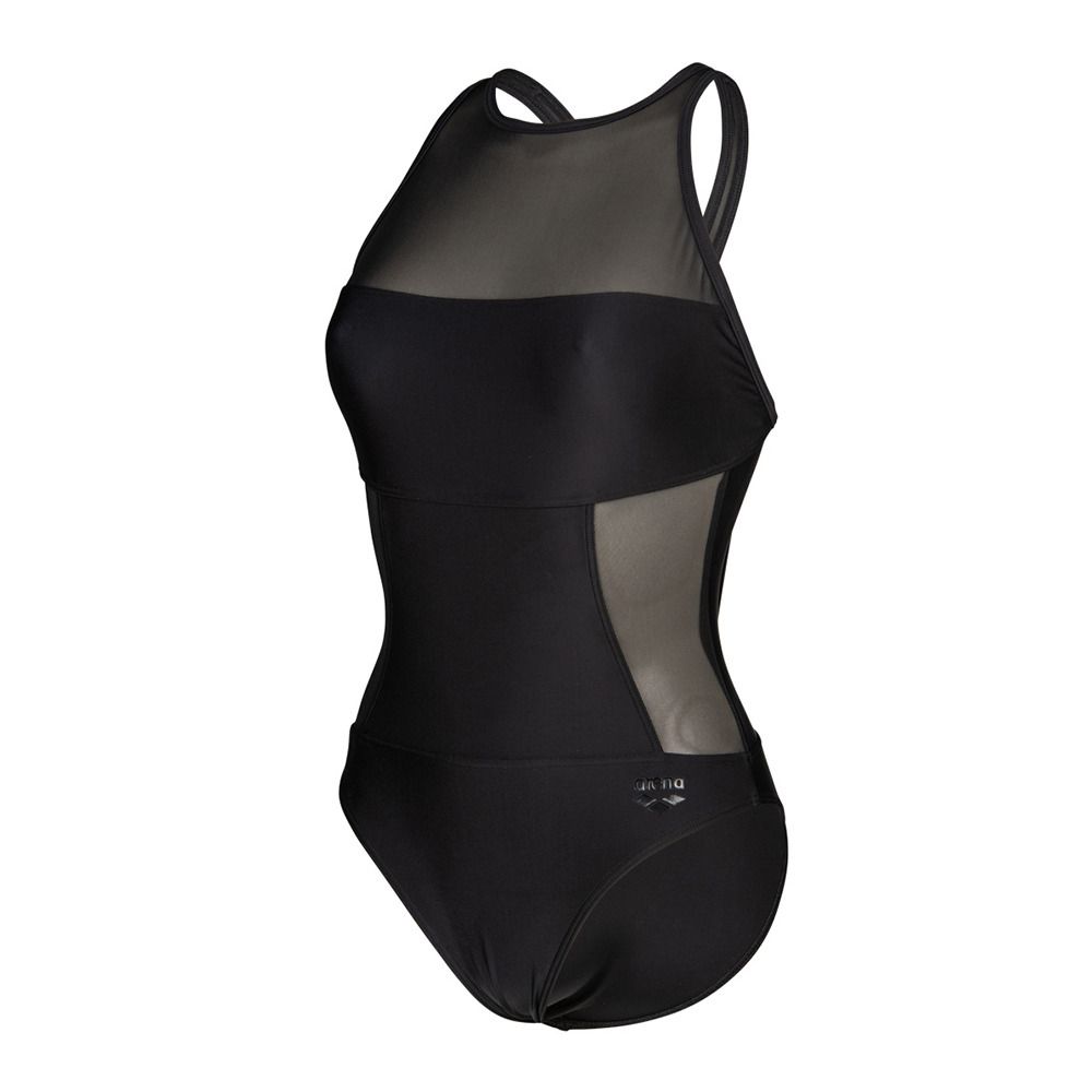 Arena MESH PANELS - Maillot de bain 1 pièce Femme black