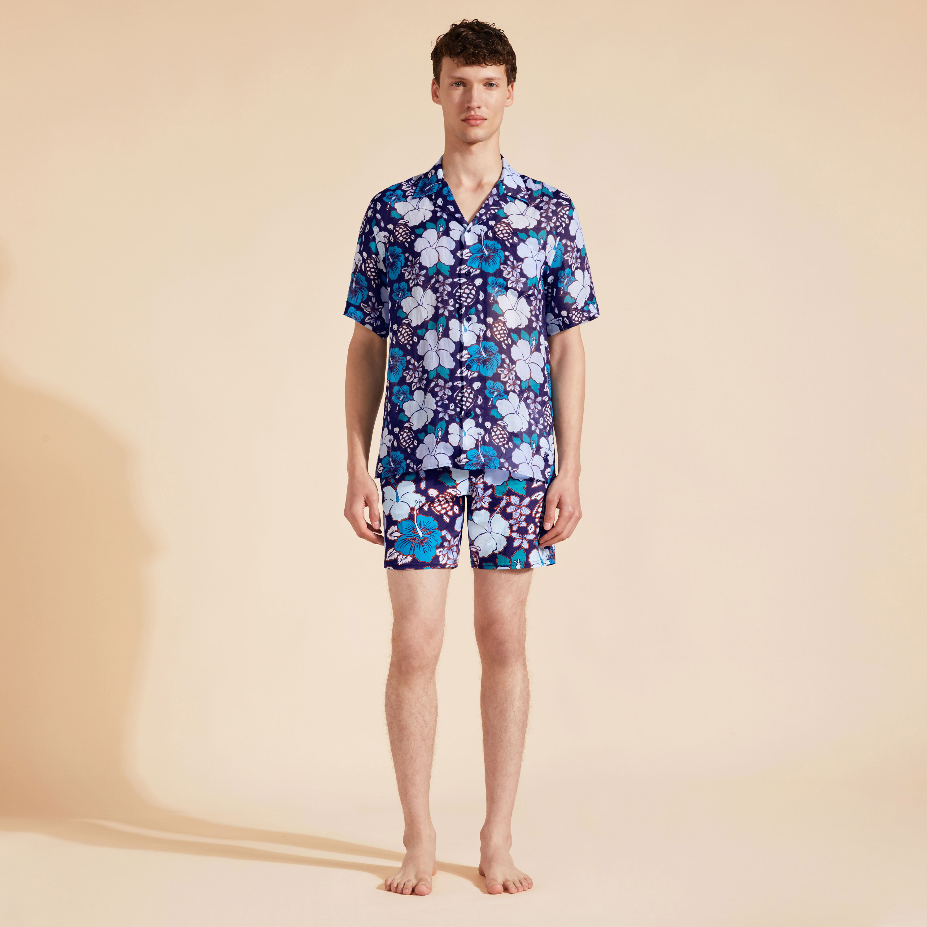 Chemise Bowling en Ramie Homme Tropical Turtles