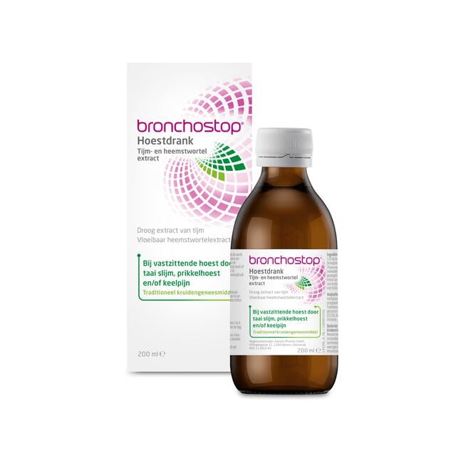 Bronchostop Hoestdrank bij Vastzittende Hoest en Keelpijn 200 ML
