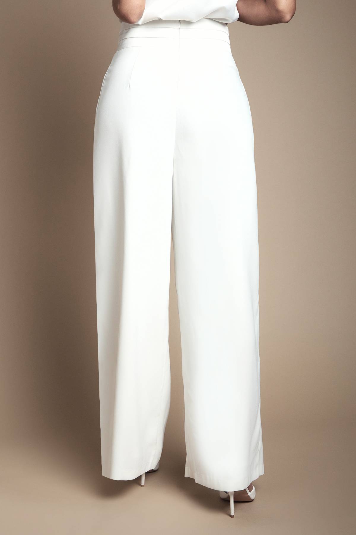 Coast Pantalon De Mariée À Jambes Larges Taille Haute Avec Finitions En Satin