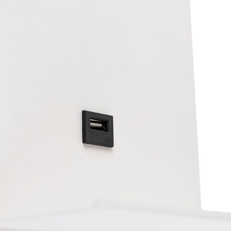 Moderne wandlamp wit met USB en flexarm - Flero