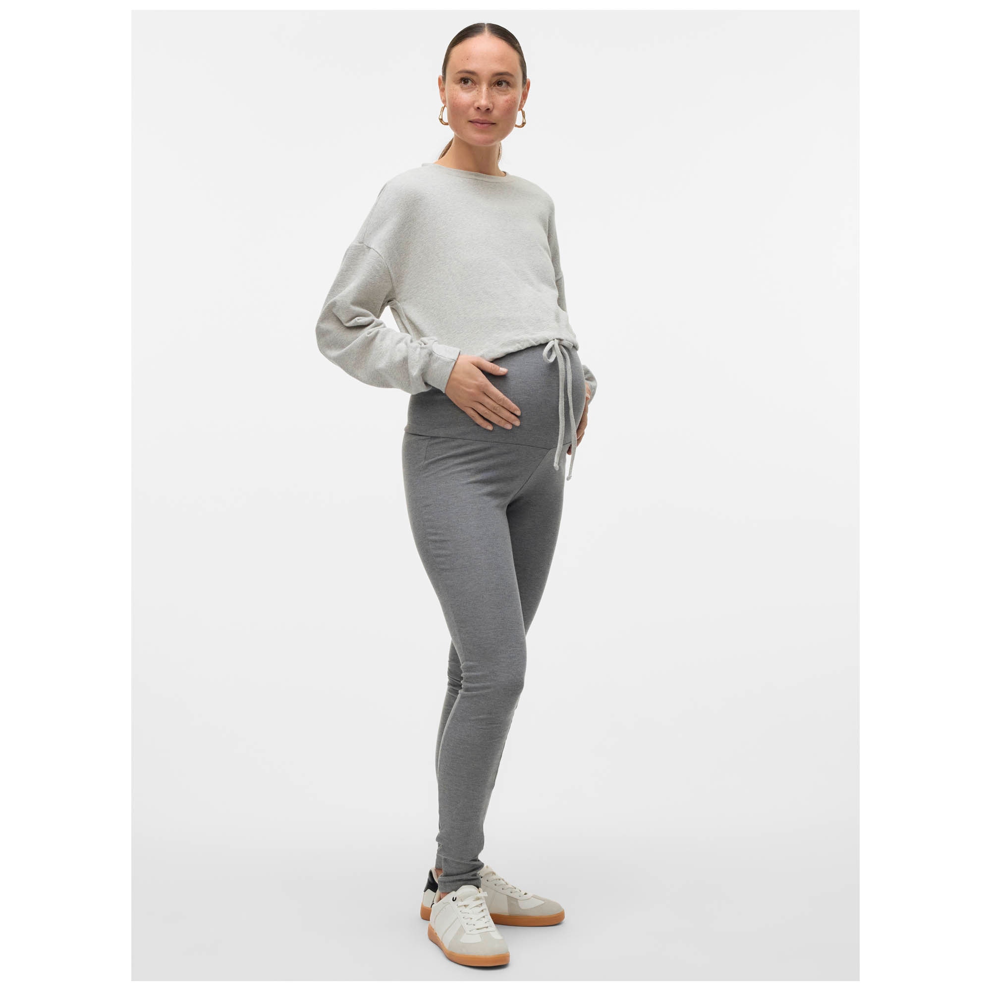 Mamalicious zwangerschapssweater lange mouwen effen grijs