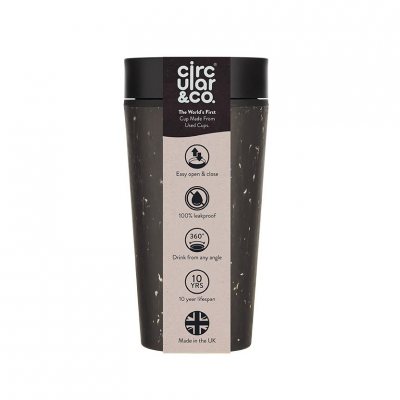 All Black Recycled Travel Cup 12Oz