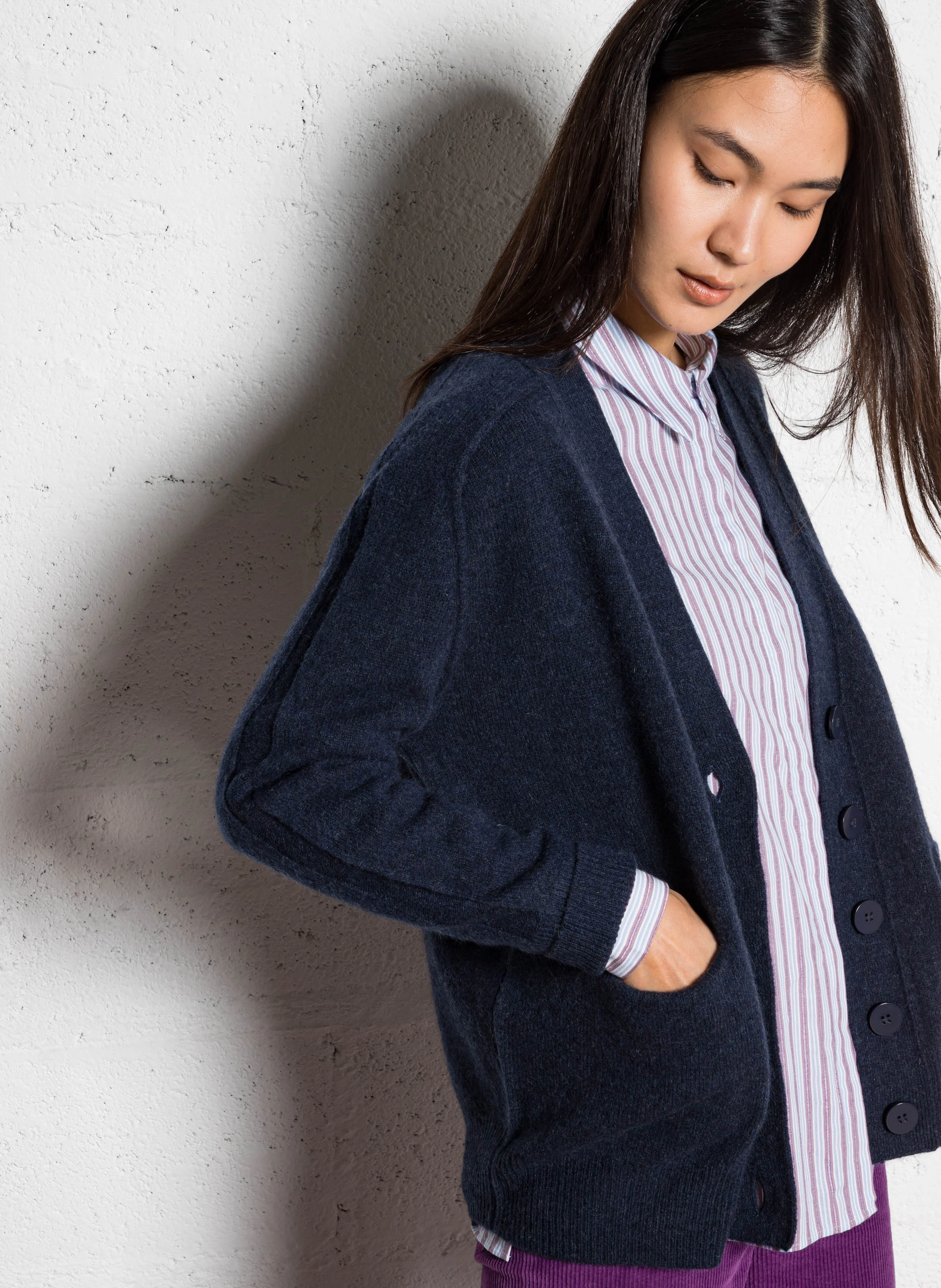 CESAR - Gilet ample en laine | Bleu