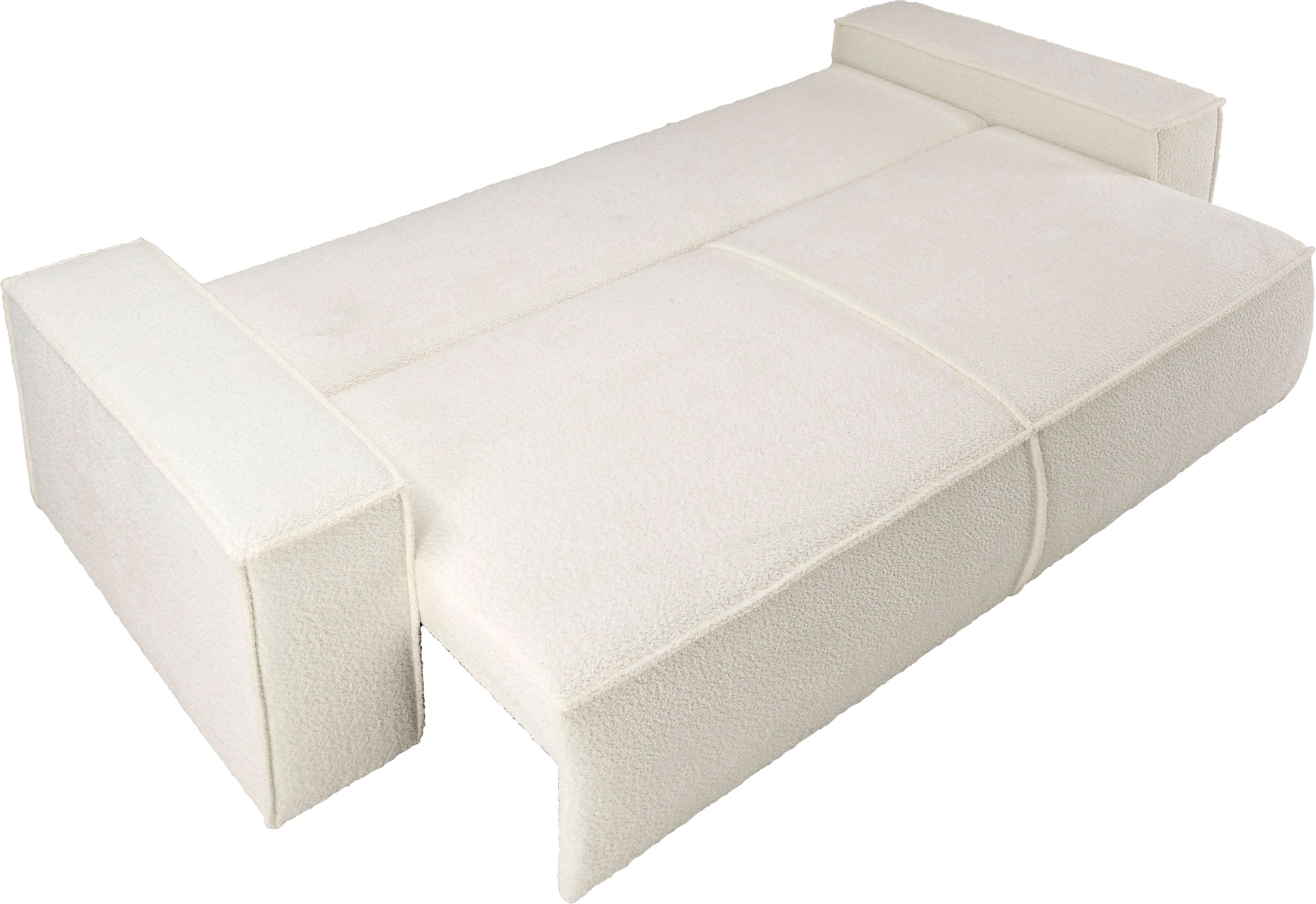 GOODproduct 3-Sitzer »FINNLEY, Schlafsofa 257 cm, Couch mit Schlaffunktion & Bettkasten« verfügbar in den Stoffqualitäten Bouclé, Struktur fein und Mega Cord