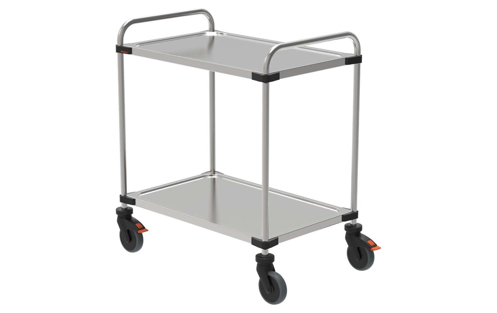 Servierwagen Edelstahl 120 kg<br>Transportwagen mit 2 Etagen