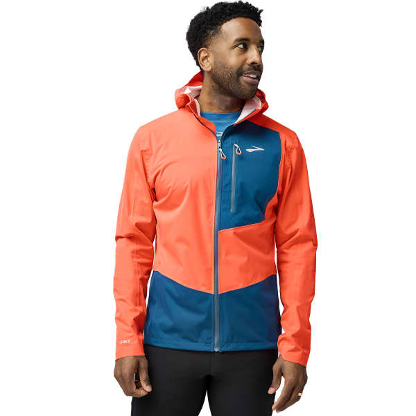 Veste trail BROOKS HIGH POINT WATERPROOF JACKET 2 M FLAME/DEEP SEA