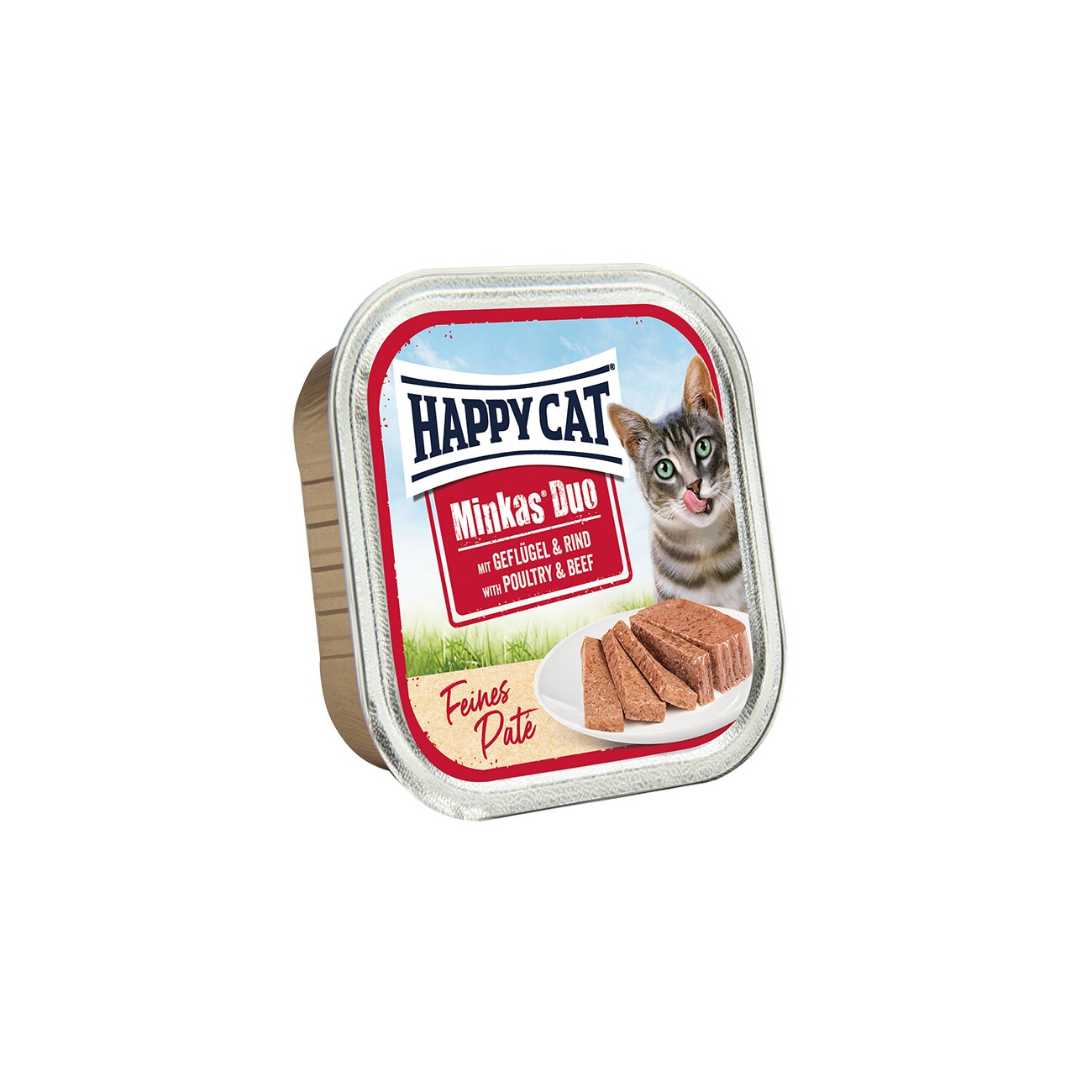 HAPPY CAT Minkas Duo Nassfutter Katze Adult, Geflügel & Rind, Paté 16x100 g