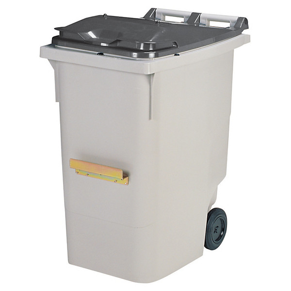Conteneur poubelle 2 roues Rossignol prise ventrale gris 120 L
