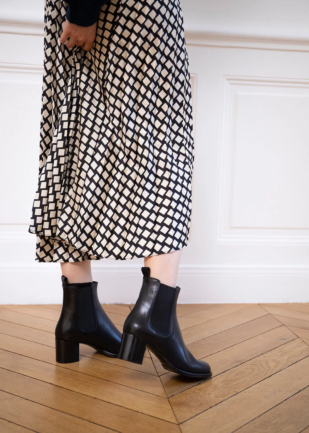 BOOTS MARIVAUX CUIR NOIR