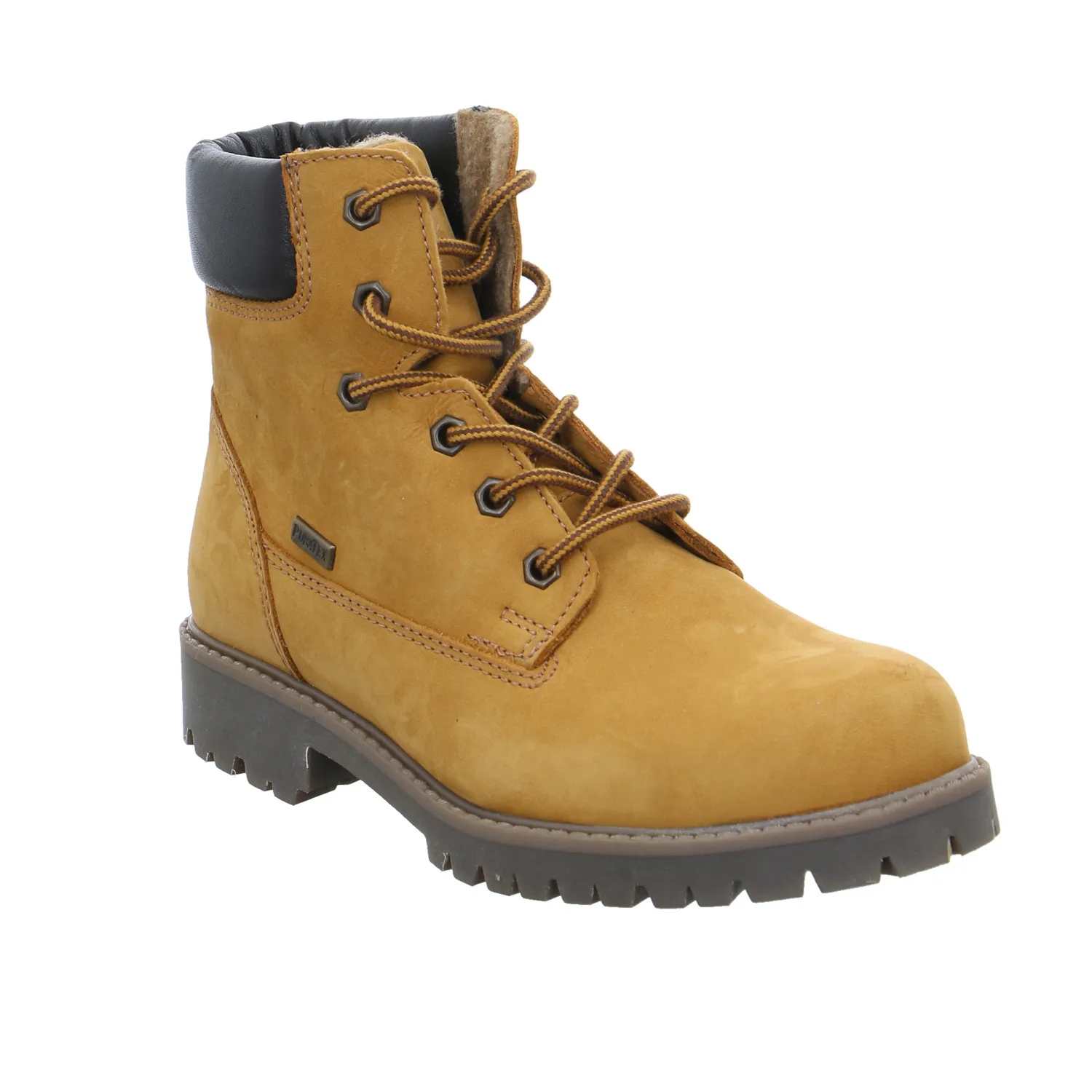 SABALIN Jungen-Winter-Bottine Cognac Leder  Schnür-Boot