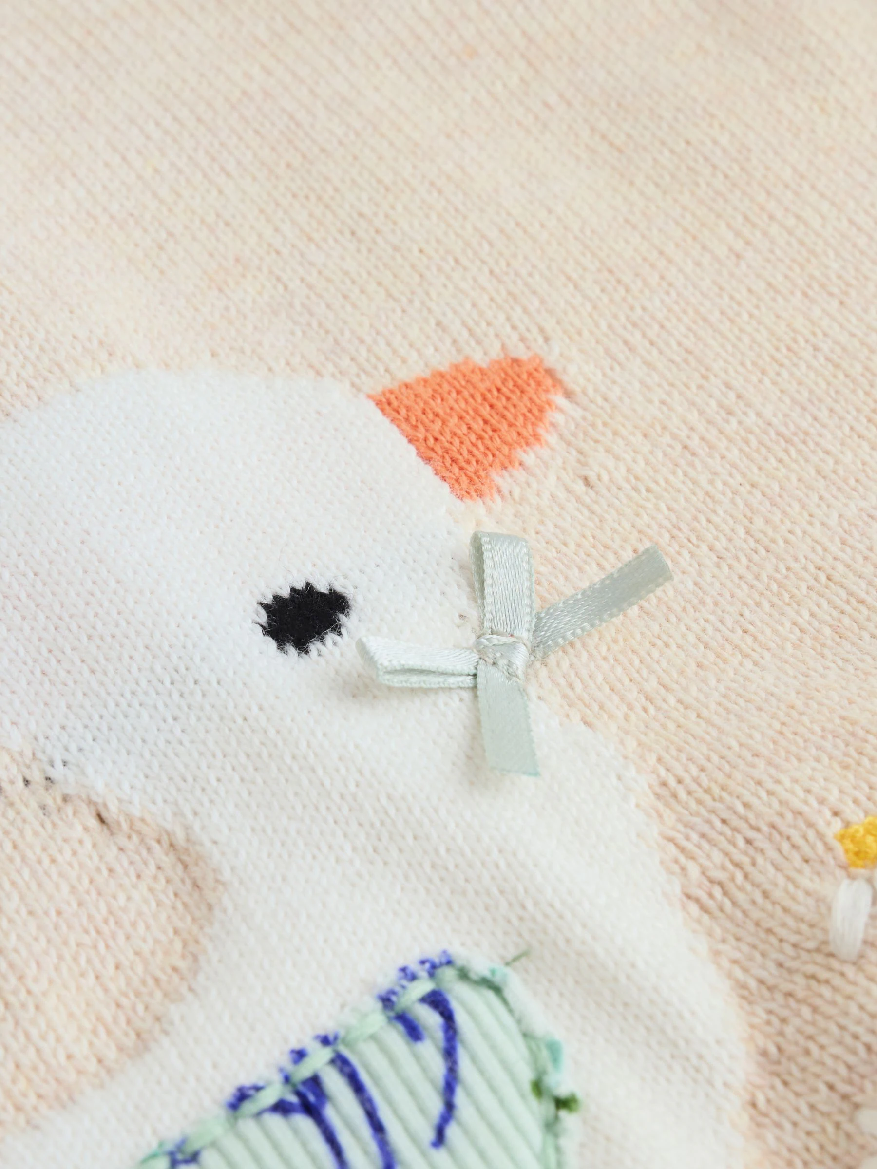 Neutrale Eend/Saliegroen met fijne print - 2 -delige babyset met gebreide trui en legging (0mnd-3jr)