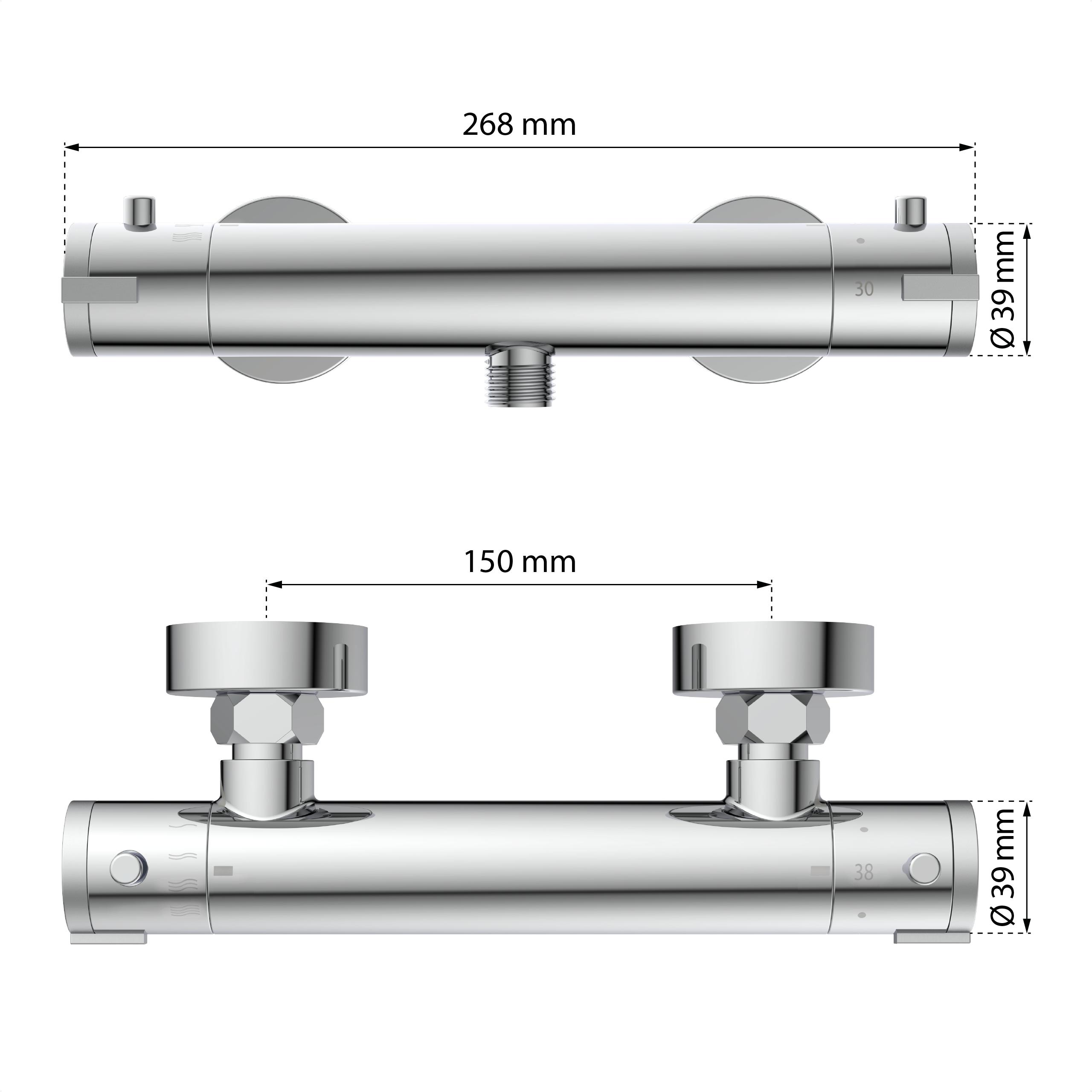 EISL Duscharmatur CLAUDIO mit Thermostat, Chrom