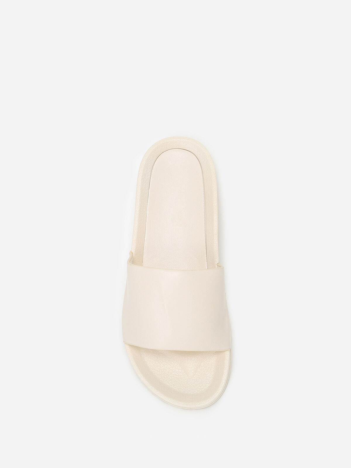 Mules en simili à bride large- Beige