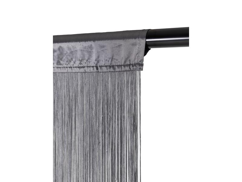 COCON Fadenvorhang 90 cm x 200 cm, Grau Dekorativer Fransenvorhang