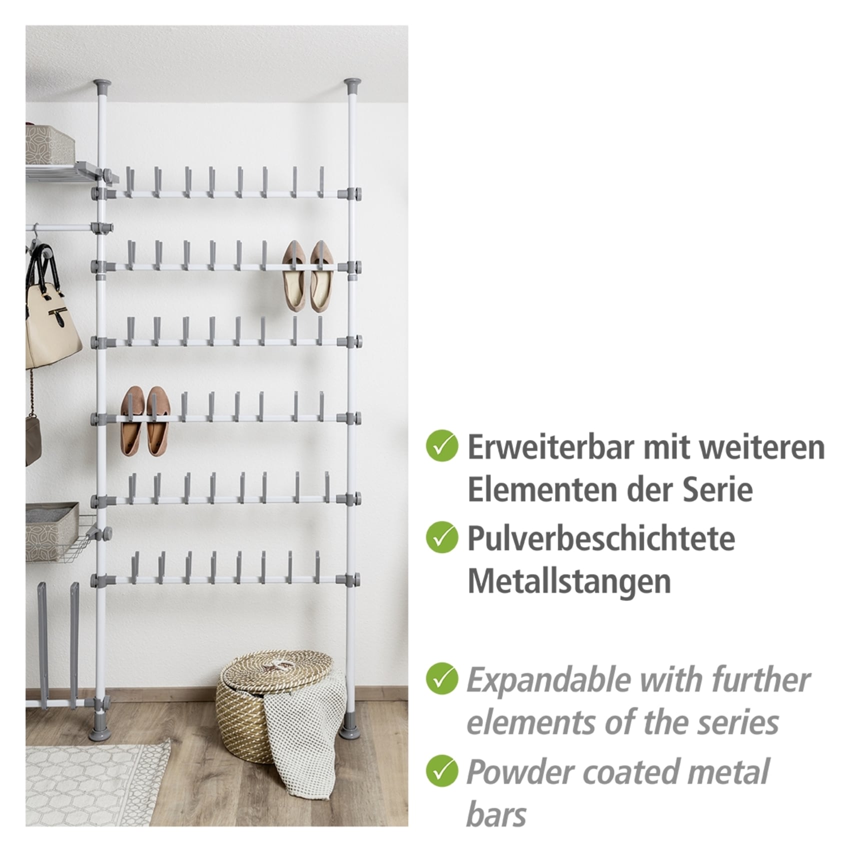 WENKO Teleskopregal »Modell Herkules« ausziehbare Hauptstange 165-300 cm, passend zur WENKO Herkules-Serie