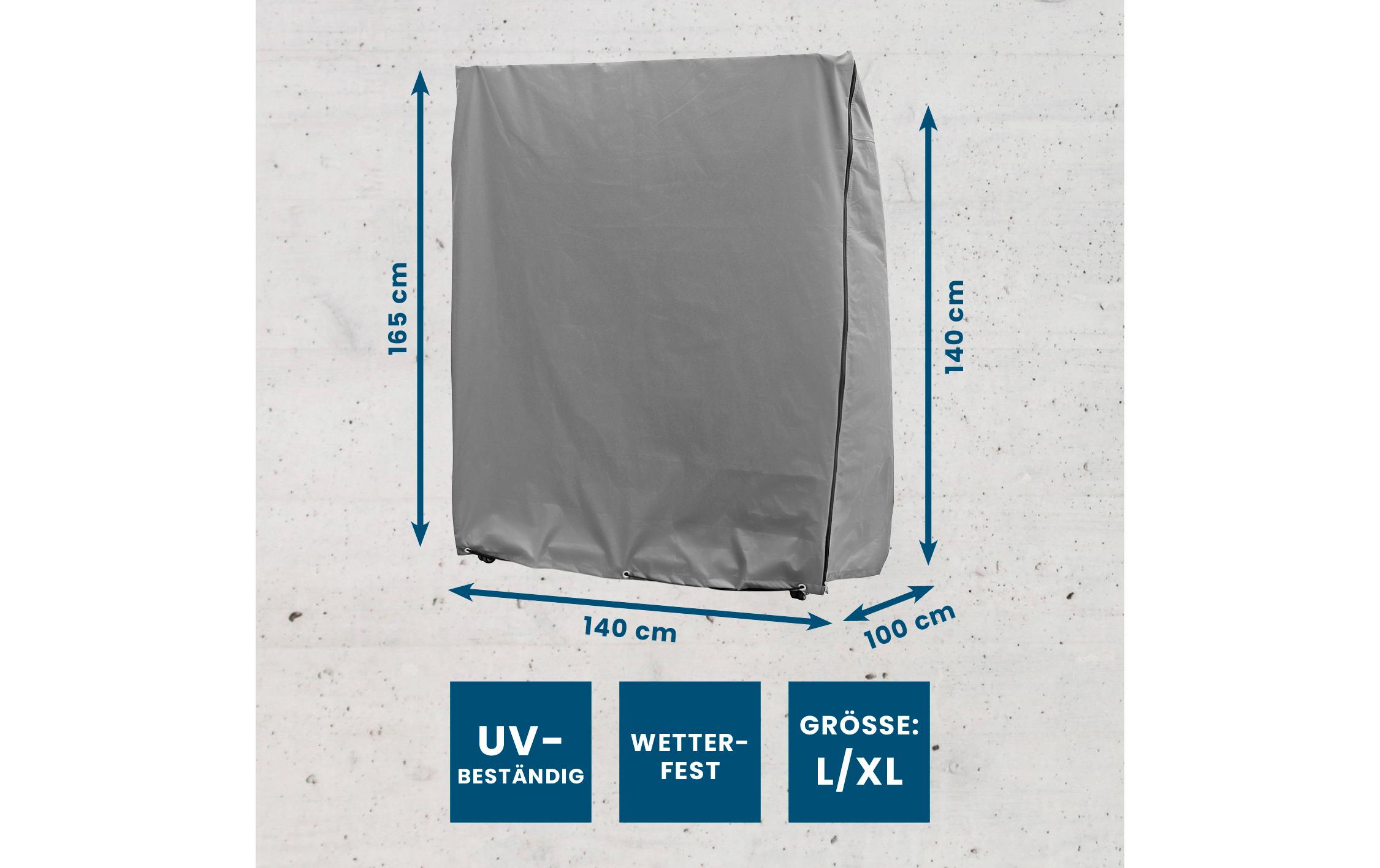 Strandkorbabdeckung gross, 140 x 100 x 165 cm, grauAbdeckhaube, Strandkorb