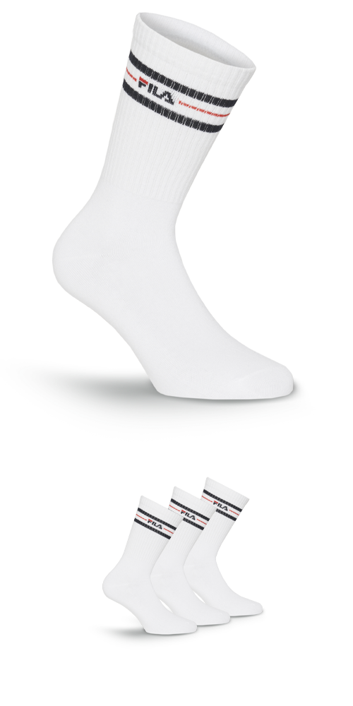 Fila Socken »UNISEX LIFESTYLE PLAIN SOCKS« 3 Paar, 3 Stk. tlg. mit Logo-Schriftzug