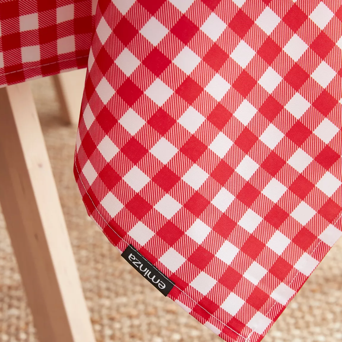 Nappe carrée anti tache (100 x 100 cm) Elise Vichy Rouge