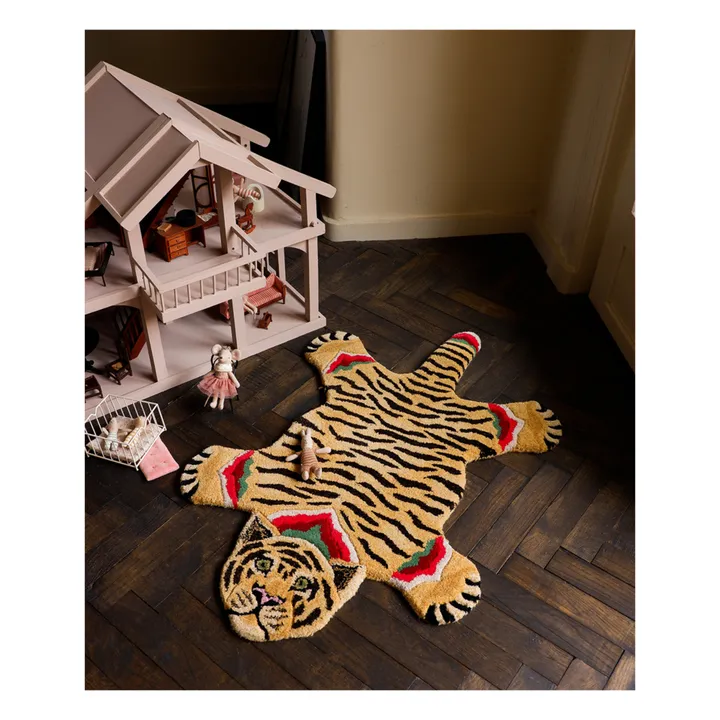 Doing Goods Tapis tigre Babul Bombay en laine | Marron