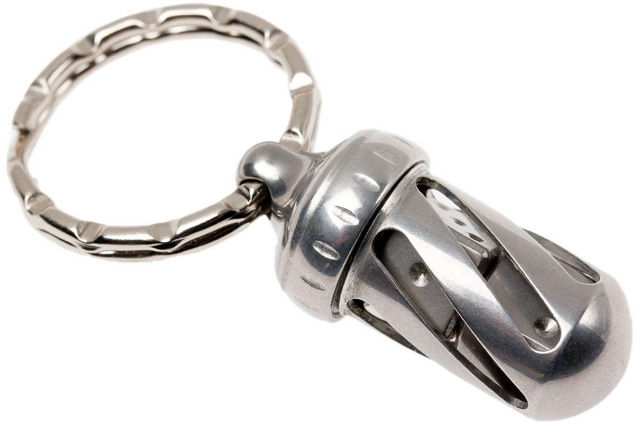LionSteel AcornDice Steel sleutelhanger, stalen dobbelsteentjes