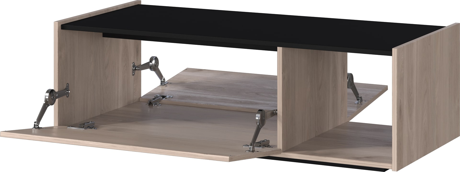 Couchtisch EMMA 112 x 37 cm Castello-Eiche-Dekor beige/schwarz